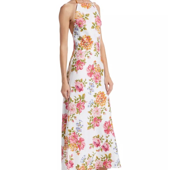 Reformation Seila Floral Linen Halter Maxi Dress - Picture 3 of 3